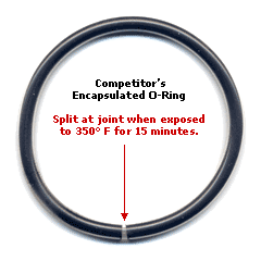 Competitor's Split Teflon Encapsulated O-Rings